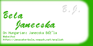 bela janecska business card